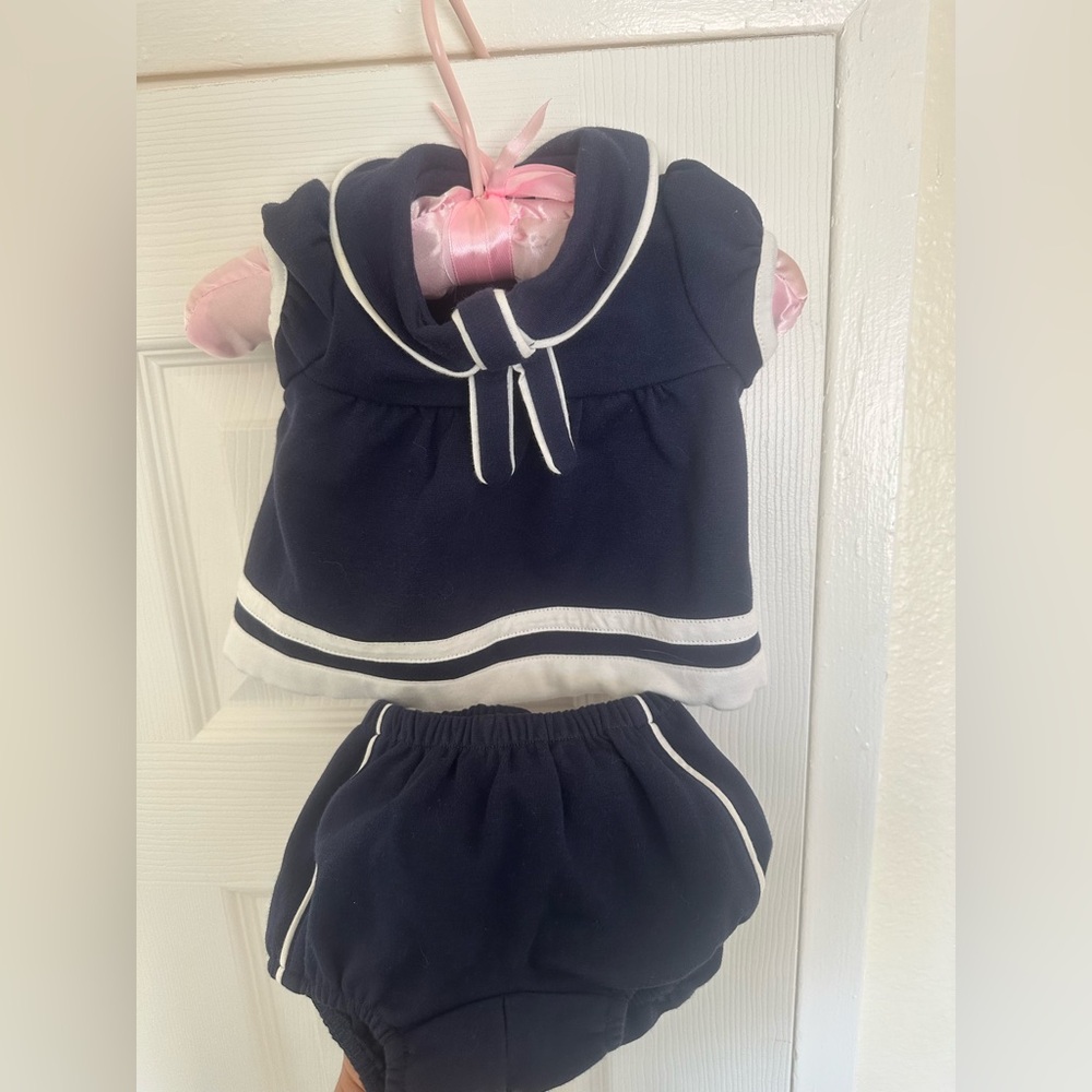 Janie and Jack Navy and White Baby Set